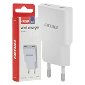 shumee 230V 30W GaN 2xUSB-C stenski polnilnik amio-04839