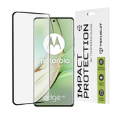 Techsuit – 111D Full Cover / Steklo s polnim lepilom / 3D ukrivljeno steklo za Motorola Edge 40 / Edge (2023) – črno