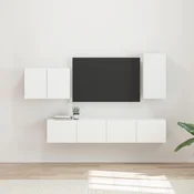 Set zidnog ormarica za TV Zidne 4 pcs Bijelo Konstruirano drvo