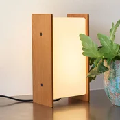 Hübsch LED namizna svetilka Sabi, les/opalsko bela, višina 25 cm - Dnevna soba/jedilnica - Dizajn - temno lesno, opalno belo