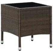 Vidaxl Vrtna miza rjava 40x40x45 cm poli ratan