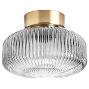 SOLKLINT Plafonjera, mesing/sivo bistro staklo, 27 cm