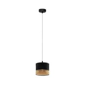 Luster na sajli PAGLIA 1xE27/15W/230V crna/ratan