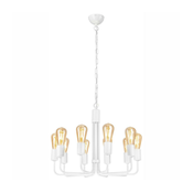 Beli luster na lancu 10xE27/60W/230V