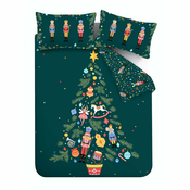 Temno zelena posteljnina za zakonsko posteljo/podaljšana 200x200 cm Nutcracker – Catherine Lansfield