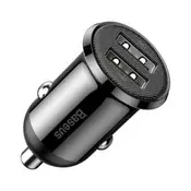 BASEUS GRAIN PRO punjač za automobil s 2 USB priključka (24W, brzo punjenje) CRN CCALLP-01