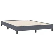 Vidaxl posteljni okvir brez vzmetnice temno siva 140x220 cm žamet