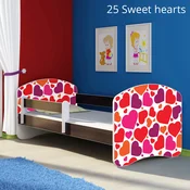 Djecji krevet ACMA s motivom, bocna wenge 140x70 cm 25 Sweet hearts