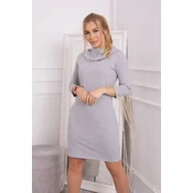 Dress with hood and pockets gray