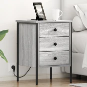 Vidaxl Nočna omarica Siva sonoma 42 x 41 x 61 cm Konstruiran les