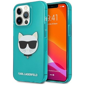 KARL LAGERFELD KLHCP13LCHTRB za iPhone 13 Pro turkizna silikonska zaščita - Choupetts head