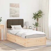 vidaXL Posteljni okvir z oblazinjenim vzglavjem Taupe 80 x 200 cm