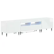 vidaXL 3-delni LED TV omarica Bela visok sijaj Inženirski les