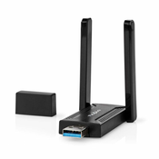 Nedis Nätverks dongle | Wi-Fi | AC1200 | 2,4/5 GHz (dvopasovni) | USB3.0 | Skupna hitrost Wi-Fi: 1200 Mbps | Windows 10/Windows 11/Windows 8