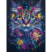 Norimpex - Puzzle Diamantova slika: Cvetlični portret mačke 30x40cm - 1 - 39 kosov