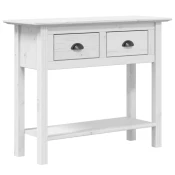 Konzolni stol BODO bijeli 91 x 35 x 74 cm od masivne borovine