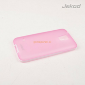 JEKOD silikonski ovitek Samsung Galaxy S5 G900 TPU/T prozorno pink z belim okvirjem + Zaščitna folija