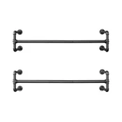 Set od 2 zidne vješalice za odjecu LINEA, crne