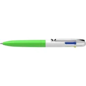 Kemični svinčnik, 0,5 mm, potisni mehanizem, 4 barve, SCHNEIDER Take 4 Neon, zeleno-bel