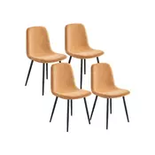 Songmics Set jedilnih stolov 4 kosi 55x435x855 cm rjave barve
