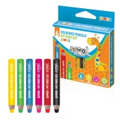 S-Cool Drvene boje Jumbo i rezac SC2685, 6 komada