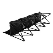 VEVOR Zložljiva klop s 4 sedeži naslonjalom in stranskimi žepi 1610x450x820 mm črna