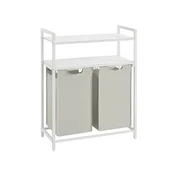 Songmics Košara za perilo 2 prekata 73x33x92 cm rjava