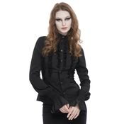 Ženska srajca DEVIL FASHION - Black Chiffon - SHT10601