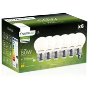 LUMILED 6x LED žarnica E27 krogla P45 7W = 60W 806lm 4000K nevtralna 360° žarnica z žarilno nitko
