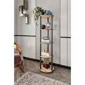 Hanah Home Polica za knjige Bookcase 5 Tiers Round, Hrast