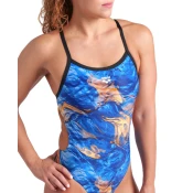 Arena performance gold leaves challenge back blue river multi/black xl