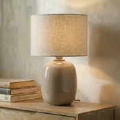 TK Lighting Namizna svetilka Melody, pesek, tekstil, višina 48 cm, E27 - Dnevna soba/jedilnica - Tkanine/tekstil