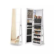 Songmics Omara za nakit 545x545x162 cm Bela shramba