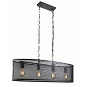 Searchlight 2484-4BK - Lestenec na verigi FISHNET 4xE27/60W/230V črna