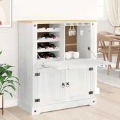 vidaXL omara za vino Bela 97 x 45 x 114 cm Masivno borovo les