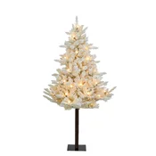 Novogodišnja jelka na stablu sa LED lampicama 102x150cm/ krem