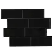 vidaXL Subway pločica 50 pcs Crna 29 x 21 cm Poliuretan i PET
