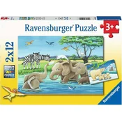 Ravensburger Puzzle Živalski mladiči 2x12 kosov