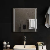 vidaXL LED kopalniško ogledalo Transparentno 50 x 50 cm kaljeno steklo