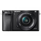 SONY brezzrcalni digitalni fotoaparat ILCE-6000LB + objektiv 16–50 mm črn
