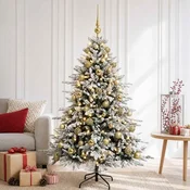 Umetna božična jelka z bučko 150 cm 150 LED Toplo bela