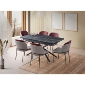 Hanah Home Trpezarijski sto Falcon - 2962, 160x79x90 cm, Crni