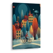 Slika čarobna zimska vas - 100x150
