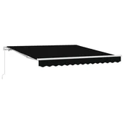 Povlačivi tende Crna 350 x 250 cm Poliester i aluminij