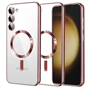 Ovitek Techsuit Luxury Crystal MagSafe za Samsung Galaxy S23 Plus - pink