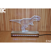 Black Cut 3D Lampa Crvena