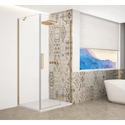 TRINITY GOLD MATT kvadratni zaslon 800x800 mm, prozorno steklo, desno - 80x80 cm - Gelco - TRINITY - 36 - Kvadratne tuš kabine - 800 - 2000 - 800 - 8 - 14