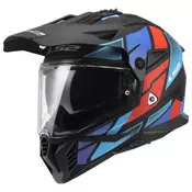 Enduro kaciga za motor LS2 Pioneer II Block (MX702), crna/plava/crvena