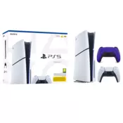 Igralna konzola PlayStation 5 Slim, 1TB + dodaten kontroler (vijoličen)