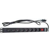 Kabl 230V razvodni PDU panel 19/1U sa 8 uticnih mesta,1.8m C14 (PDU-8SP-1U-C14)